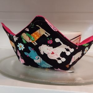 Adorable and colorful dog reversible bowl cozies